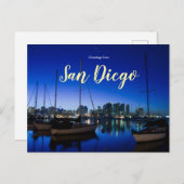サンディエゴ・ポストカード・ベイ・カリフォルニアからの挨拶 ポストカード (正面/裏面)