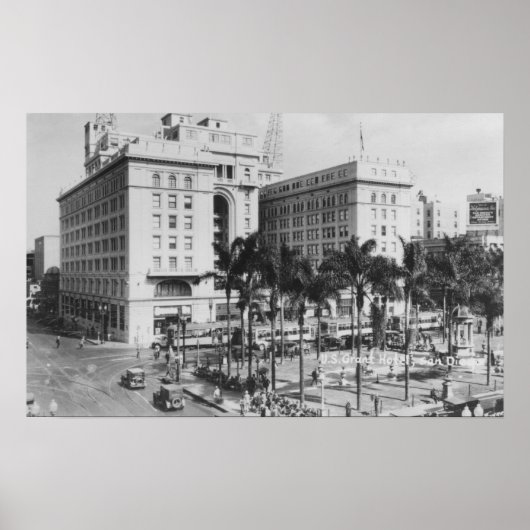 サンディエゴ、CAシティビューオブアメリカグラントホテル ポスター (正面)