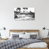 サンディエゴCAオールドタウンプラザビュー写真 キャンバスプリント (インサイチュ (寝室))