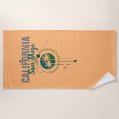 サンディエゴCAジオメトリックパームズ ビーチタオル (正面)