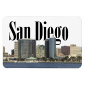 サンディエゴCAスカイラインとサンディエゴのスカイライン マグネット (横)