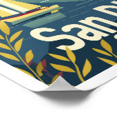 サンディエゴCA – ベイヴィンテージトラベルビュー ポスター (角)