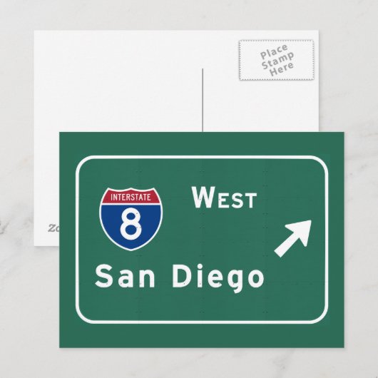 サンディエゴI-8 West Exit Interstate California Ca - ポストカード (正面/裏面)