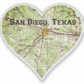 サンディエゴTXヴィンテージマップ シール (正面)