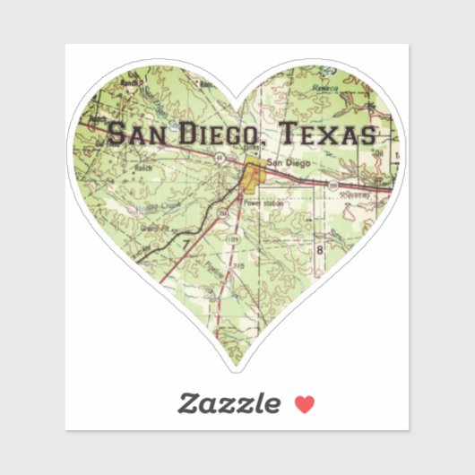 サンディエゴTXヴィンテージマップ シール (シート)