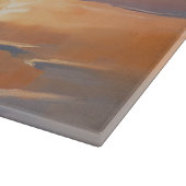 サンディオーストラリアシェパードドッグオンビーチサンセット カッティングボード (角)