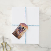 サンディオーストラリアシェパードドッグオンビーチサンセット ギフトタグ (より糸付き)