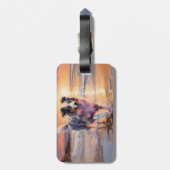 サンディオーストラリアシェパードドッグオンビーチサンセット ラゲッジタグ (裏面縦)