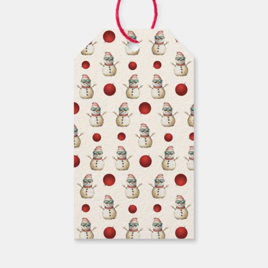 サンディクリスマスツリー雪だるまギャザリング ギフトタグ (裏面)