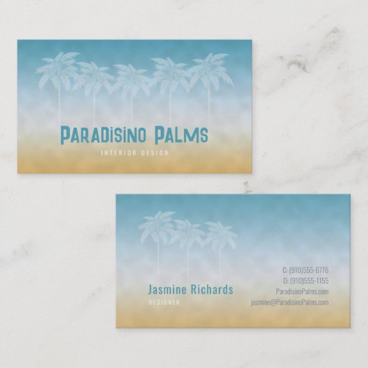 サンディシーパームスシルエット名刺 名刺 (正面/裏面)