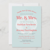 サンディトゥーアクアコーラルシーシェルビーチ結婚式 招待状 (正面)