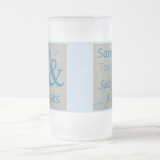 サンディトゥーアンドサルティキスビーチライフ引用文 フロストグラスビールジョッキ (中央)
