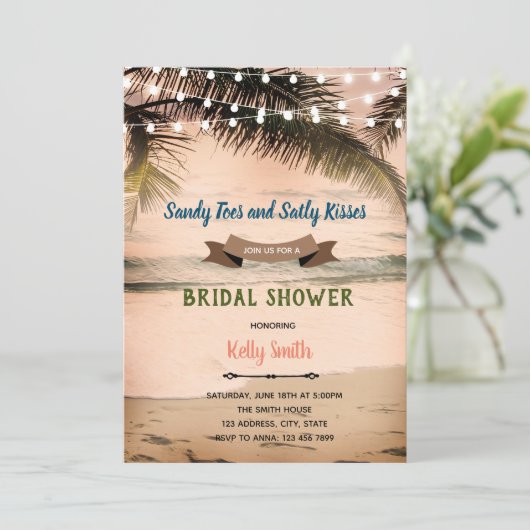 サンディトー塩辛いキスのブライダルシャワー招待 招待状 (スタンド正面)