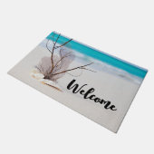 サンディビーチとホワイトシーシェルへようこそ ドアマット (アングル)