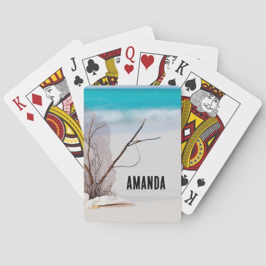 サンディビーチとホワイトシーシェル トランプ (裏面)