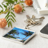 サンディビーチとヤシの木と海ビューキー キーホルダー (側面)