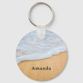 サンディビーチと泡立ちサーフ キーホルダー (正面)
