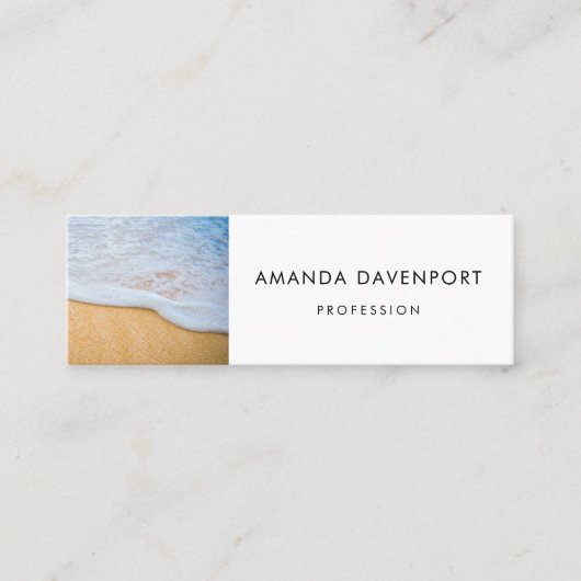 サンディビーチと泡立ちサーフ スキニー名刺 (正面)
