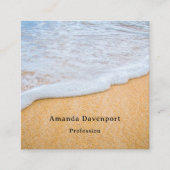 サンディビーチと泡立ちサーフ スクエア名刺 (正面)