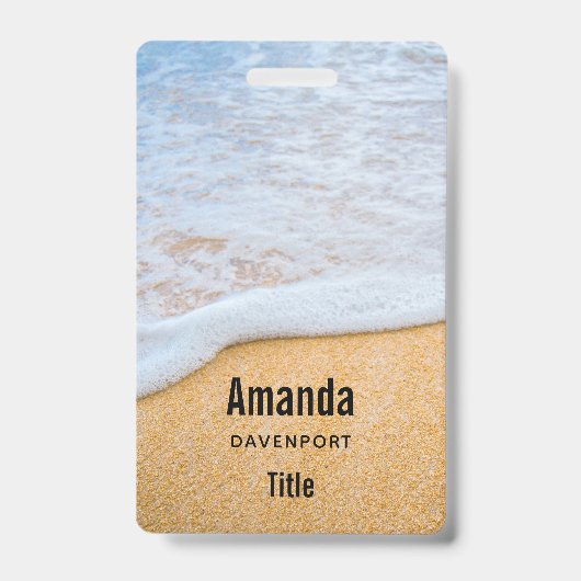 サンディビーチと泡立ちサーフ バッジ (表面)