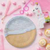 サンディビーチと泡立ちサーフ ペーパープレート (パーティー)