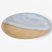 サンディビーチと泡立ちサーフ ペーパープレート (アングル)