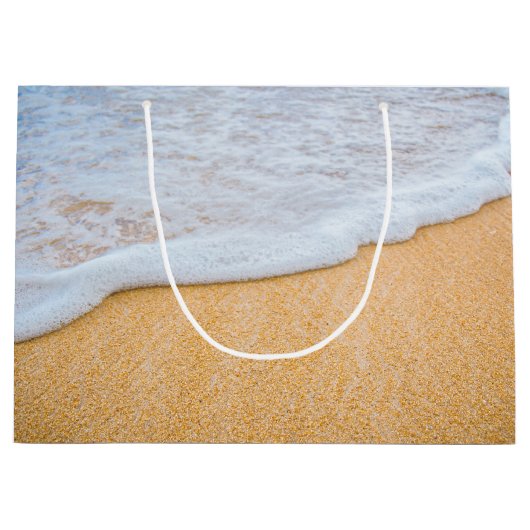 サンディビーチと泡立ちサーフ ラージペーパーバッグ (正面)