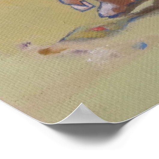 サンディビーチの少年のシェルを探す ポスター (角)