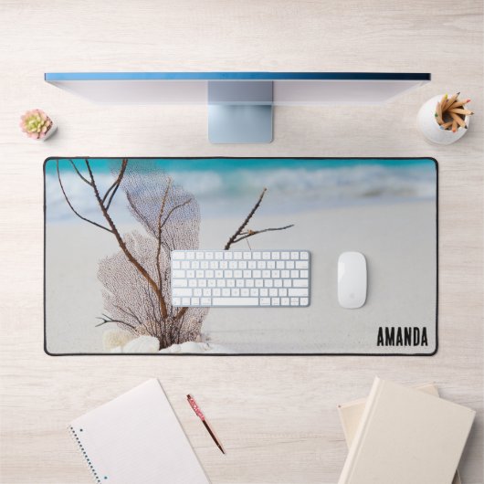 サンディビーチの貝殻の写真 デスクマット (オフィス1)