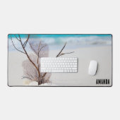 サンディビーチの貝殻の写真 デスクマット (キーボード&マウス)