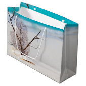 サンディビーチの貝殻の写真 ラージペーパーバッグ (正面アングル)