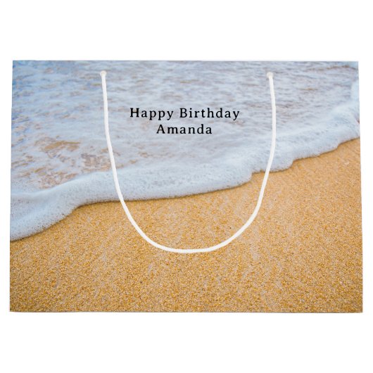 サンディビーチウィズフォミサーフ誕生日 ラージペーパーバッグ (正面)