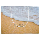 サンディビーチウィズフォミサーフ誕生日 ラージペーパーバッグ (裏面)