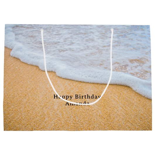 サンディビーチウィズフォミサーフ誕生日 ラージペーパーバッグ (裏面)