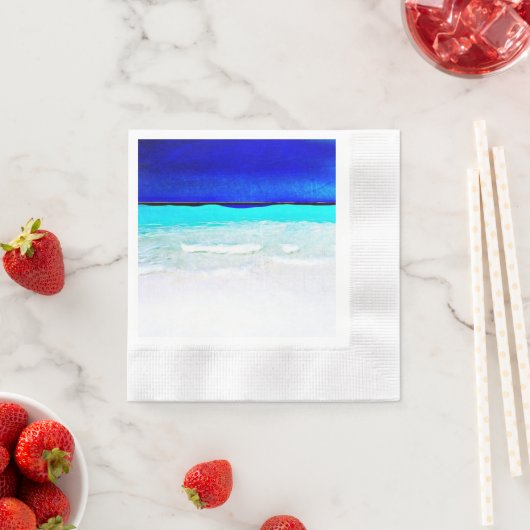 サンディビーチウォーター結婚カラーズナプキン 縁ありカクテルナプキン (インサイチュ)