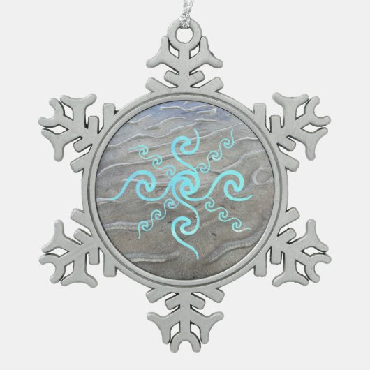 サンディビーチオーナメント スノーフレークピューターオーナメント (正面)