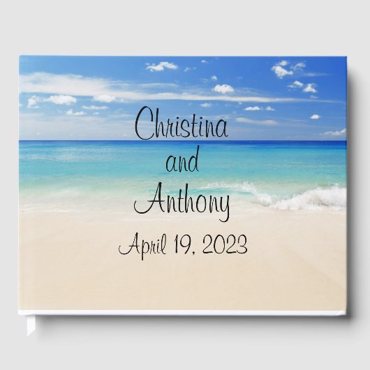 サンディビーチカスタムウェディングゲストブック ゲストブック (正面)