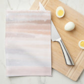 サンディビーチサマータン抽象芸術水彩 キッチンタオル (四つ折り)