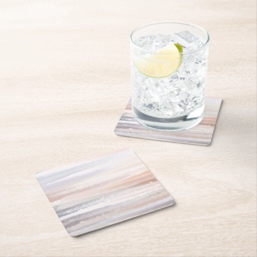 サンディビーチサマータン抽象芸術水彩 スクエアペーパーコースター (インサイチュ)