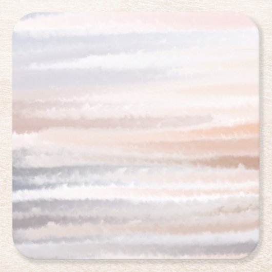 サンディビーチサマータン抽象芸術水彩 スクエアペーパーコースター (正面)