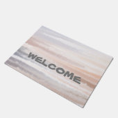 サンディビーチサマータン抽象芸術水彩 ドアマット (アングル)