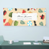 サンディビーチサマーバースデーパーティーウェルカムバナー 横断幕 (トレードショー)