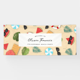 サンディビーチサマーバースデーパーティーウェルカムバナー 横断幕