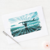 サンディビーチサーフィンロゴ 長方形シール (封筒)