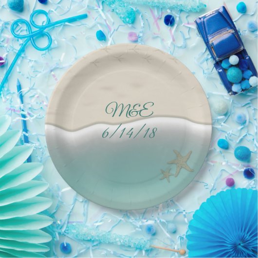 サンディビーチショアラインシーサイドパーティー紙プレート ペーパープレート (パーティー)