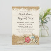 サンディビーチハイビスカス&シェルブライダルシャワー招待状 招待状 (スタンド正面)