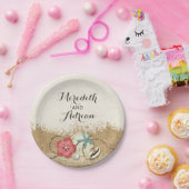 サンディビーチハイビスカス&シ結婚ェルパーソナライズされた ペーパープレート (パーティー)