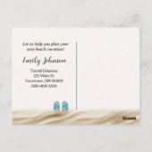 サンディビーチバケーションベアフットプリント ポストカード (裏面)