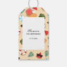 サンディビーチパターンサマーおもしろい誕生日パーティー