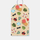 サンディビーチパターンサマーおもしろい誕生日パーティー ギフトタグ (裏面)